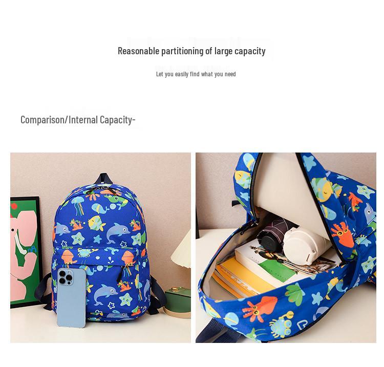 3D Printed Cartoon Kindergarten Backpack for Kids (Ages 3-8)