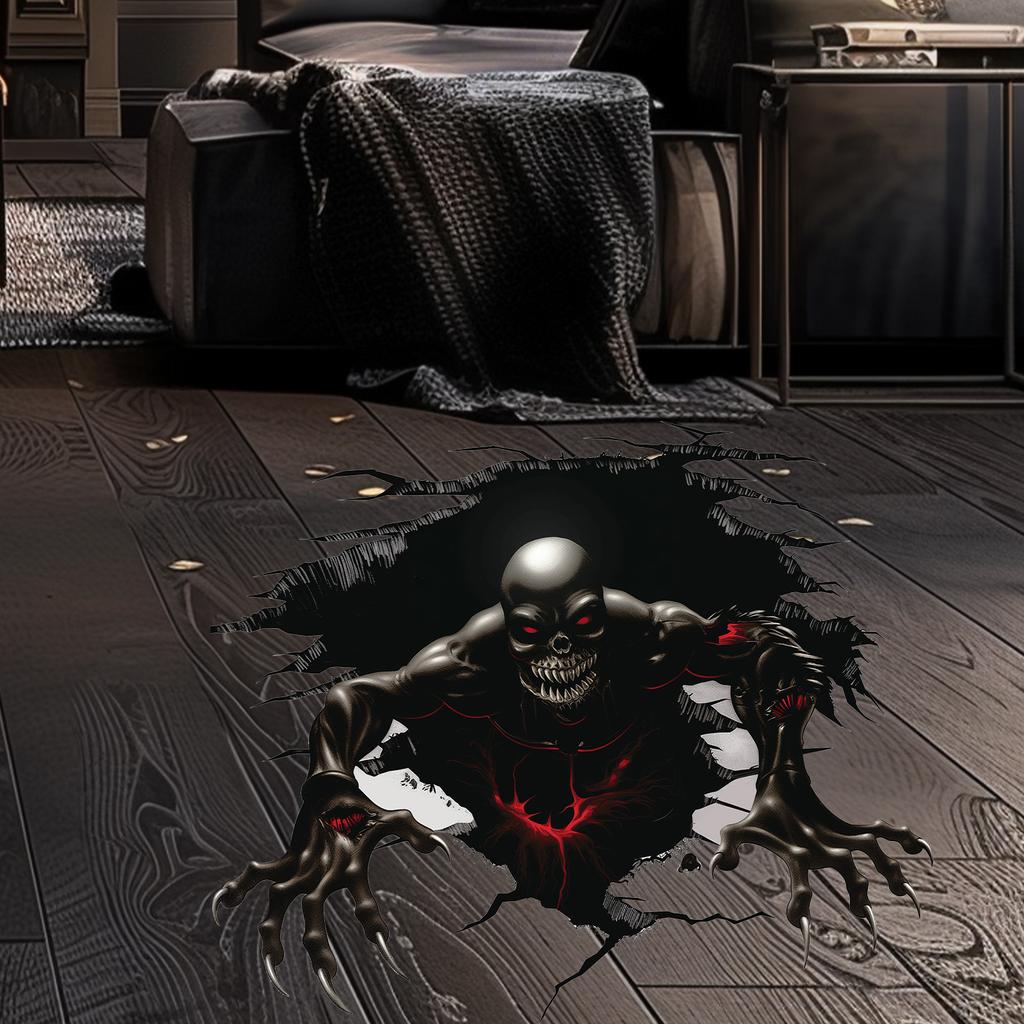 Vivid 3D Halloween Floor Wall Decals Scary Ghost Halloween Wall Stickers, Removable Peel And Stick Halloween Decor For Bedroom