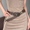 Y2K Retro Women's Carved Wide Waist Belt - Versatile Millennium Style Accessory