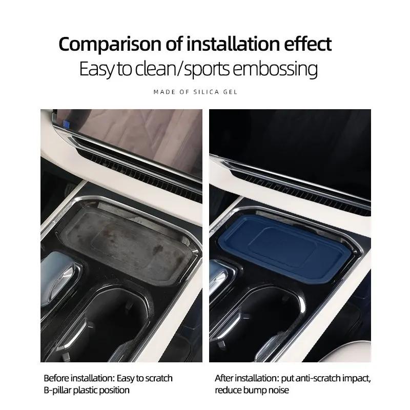 For Jike 009 Central Control Wireless Charging Protection Pad Water Cup Cover Cup Mat Silicone Car Interior Decoration Products