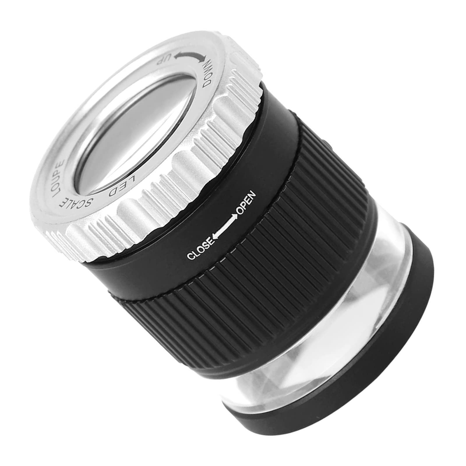 

Mini Magnifying Glass, 30x Magnification, Cylindrical Microscope, High-Power Magnification, LED Light, UV Light, Scale, for Banknote Appraisal,