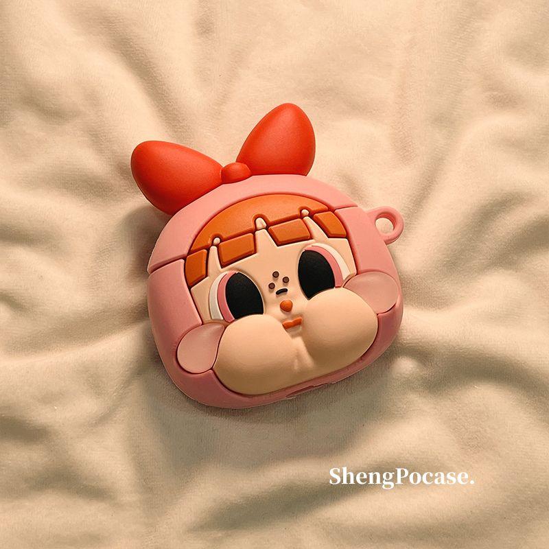 

Apple Wireless Bluetooth Earbuds Case Airpods4 New Arrival Airpods1/2 Generation Earphone Sleeves Couple Silicone Drop-Resistant Three Generation Soft Apple Airpods Pro Orange Hair Flying Girl