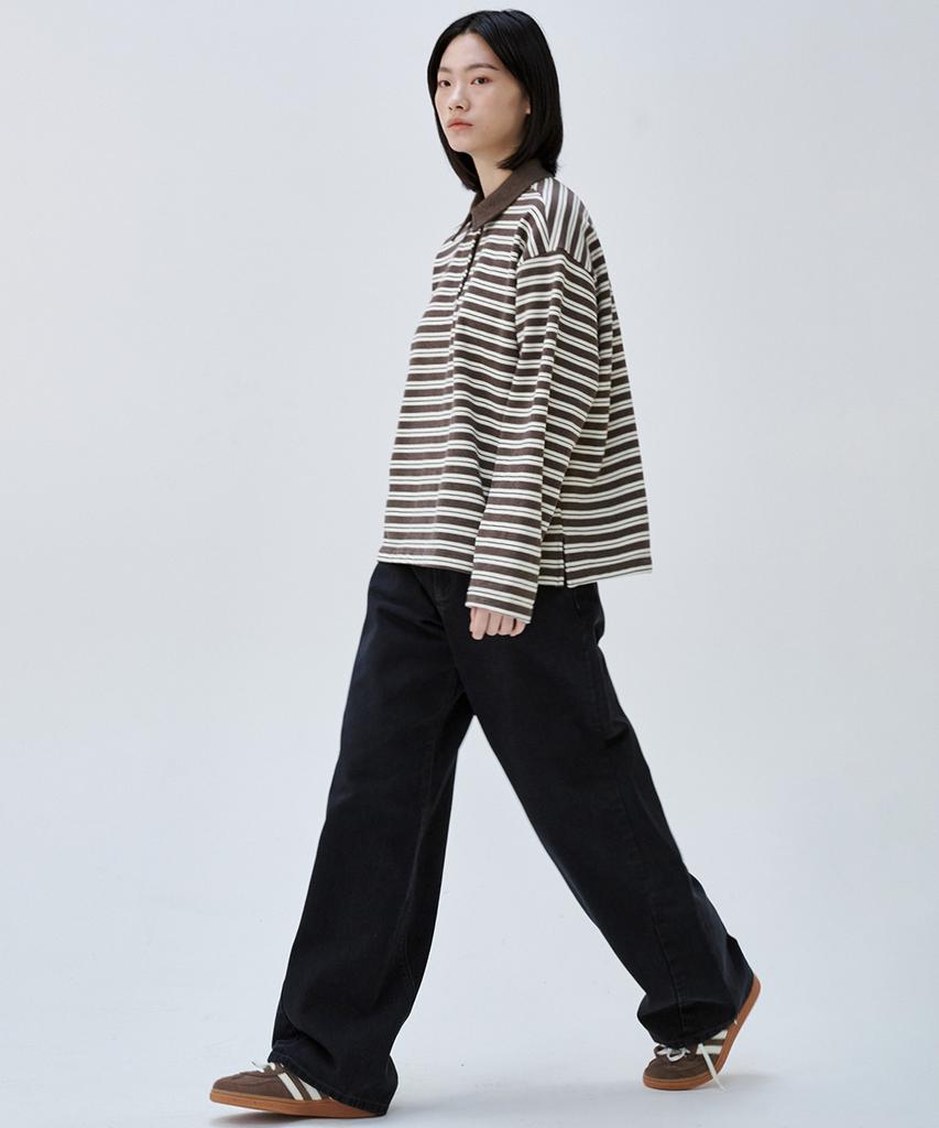 MALOUPE 5113 Striped Terry T-Shirt (Brown)