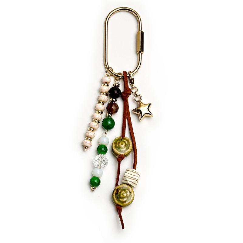 1Pcs Fashion Conch Beads Keychain Handmade Delicate Bag Pendant Portable Ornament for Daily Use Gift for Friends