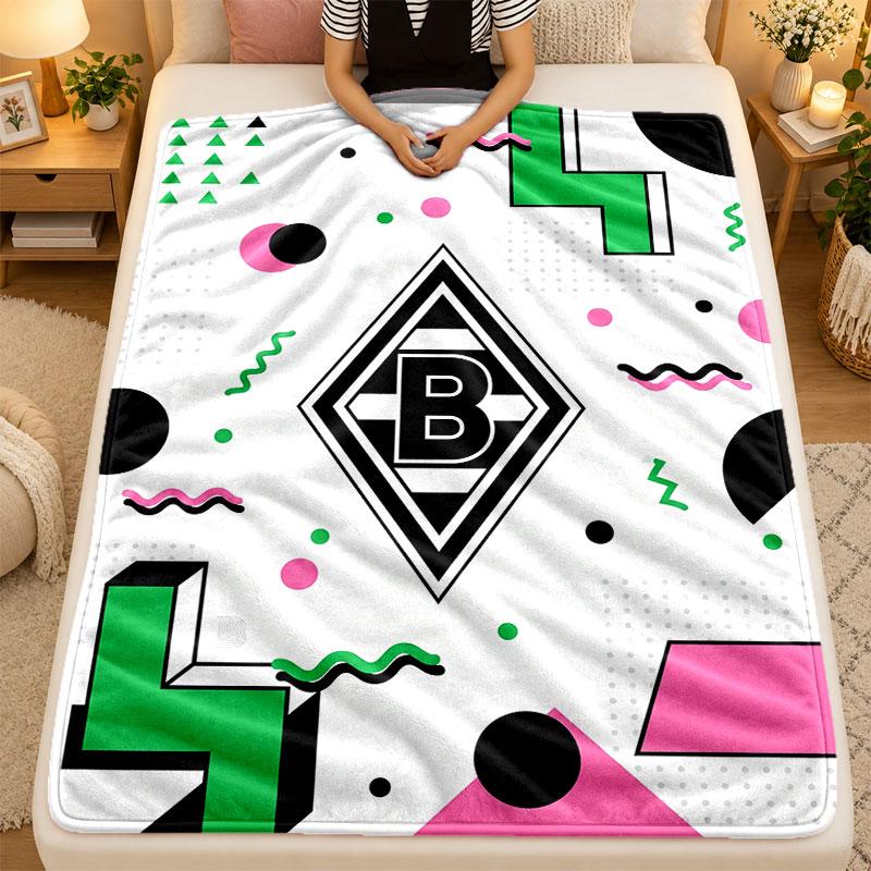 Flannel BlanketBorussia Mönchengladbach Warm Soft Throw Blanket for Indoor Sofa Bed Living Room Use
