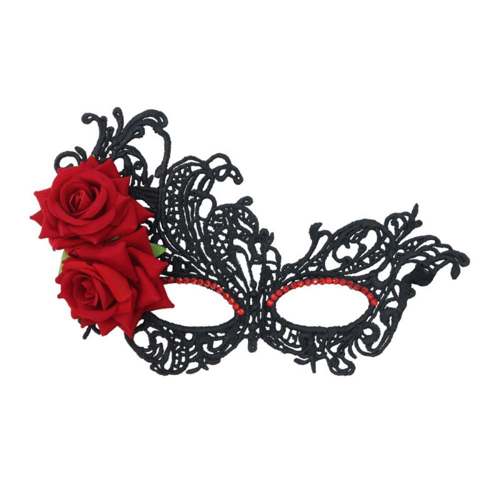 Seductive Style Masquerade Mask Cosplay Half-Face Lace Mask Party Occasion красный