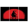 Three Piece Picture Canvas Print Samurai Japan Sun