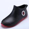 Fashion Rain Boots Waterproof Shoes Men's Tide Medium and Short Boots Wear Fleece Warm Non-slip Rain Shoes Women's Fishing Shoes Glue Shoes