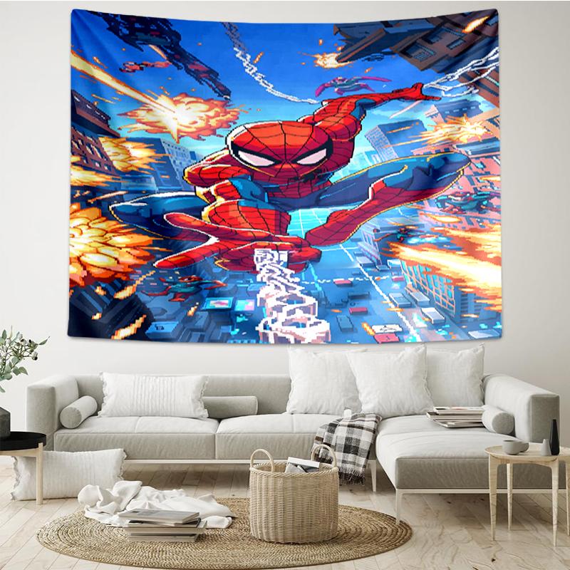 Spider Print Tapestry, Backdrop, Easy Setup, Ideal for Bedroom, Office & Living Room, with Aesthetic Wall Hanging Decor.
