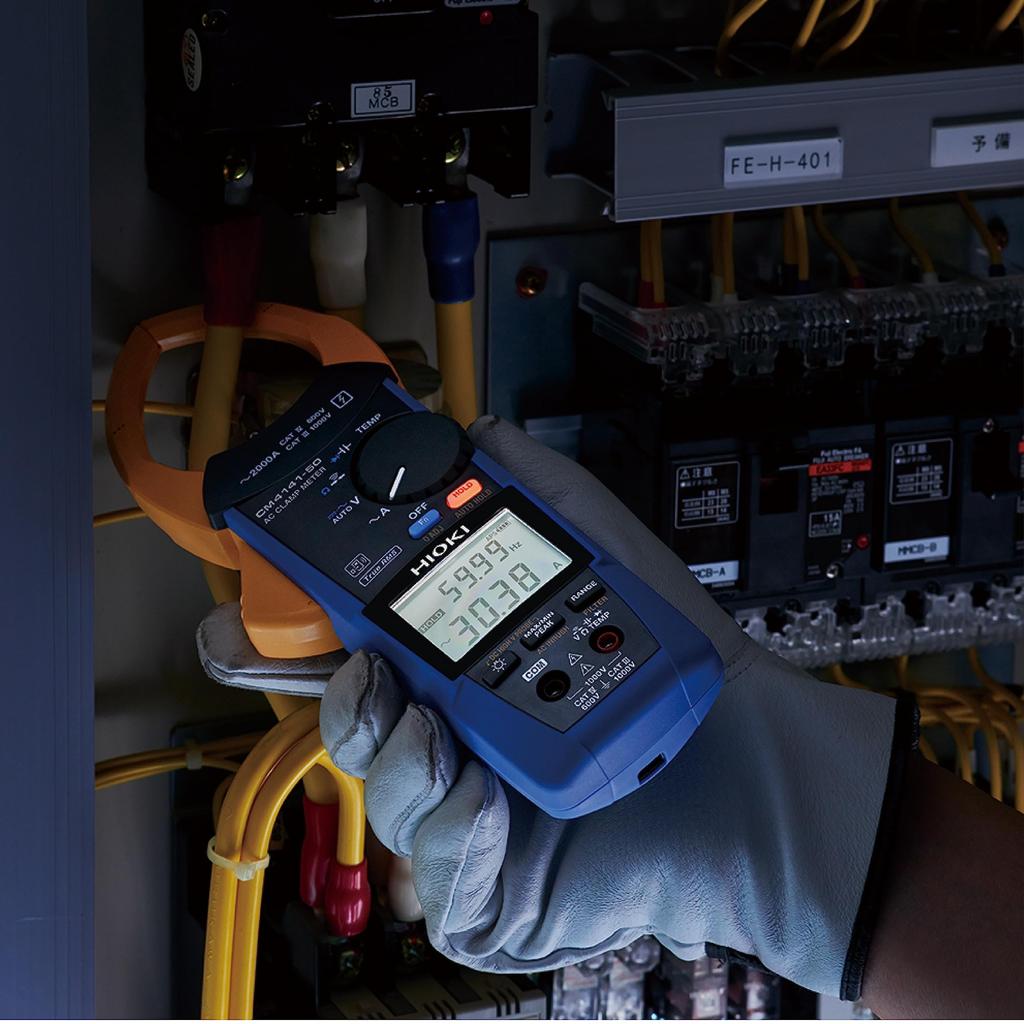 HIOKI (Hioki Electric) AC Clamp Meter CM4141-90 with Wireless Adapter Z3210 Set: AC 2000A True RMS, Made in Japan, Dustproof, Waterproof, AC Current,