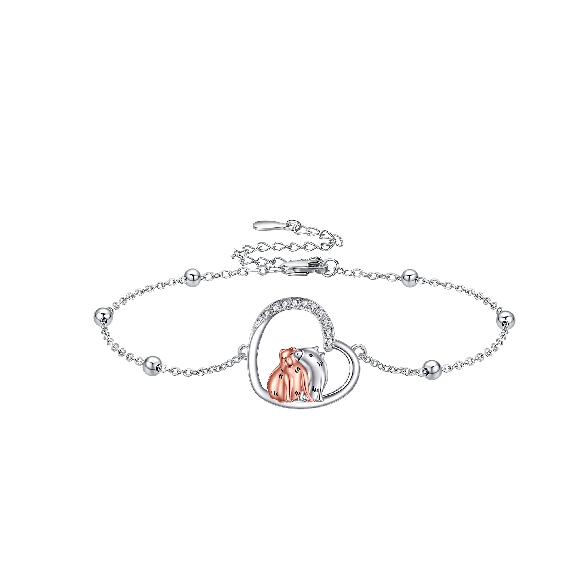 

Capybara Bracelet for Women, 925 Sterling Silver, Capybara Accessory, Capybara Bracelet, Gift for Her