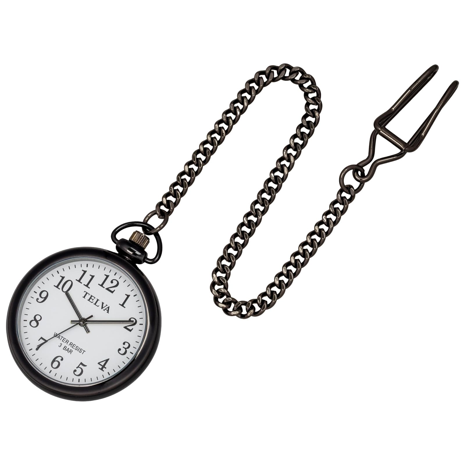 

CREPHA Pocket Chain Easy to Simple Battery Quartz Watch, Type, Analog, Waterproof, Read, Design, Operated, Movement, Black, AZ-TE-AM153-WTB чёрный
