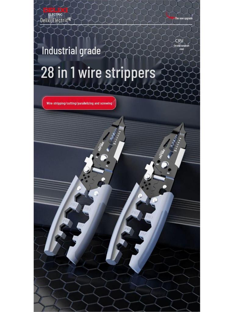Delixi Electrician Multifunction Wire Strippers: Skinning, Crimping, Wrapping, Cutting Pliers