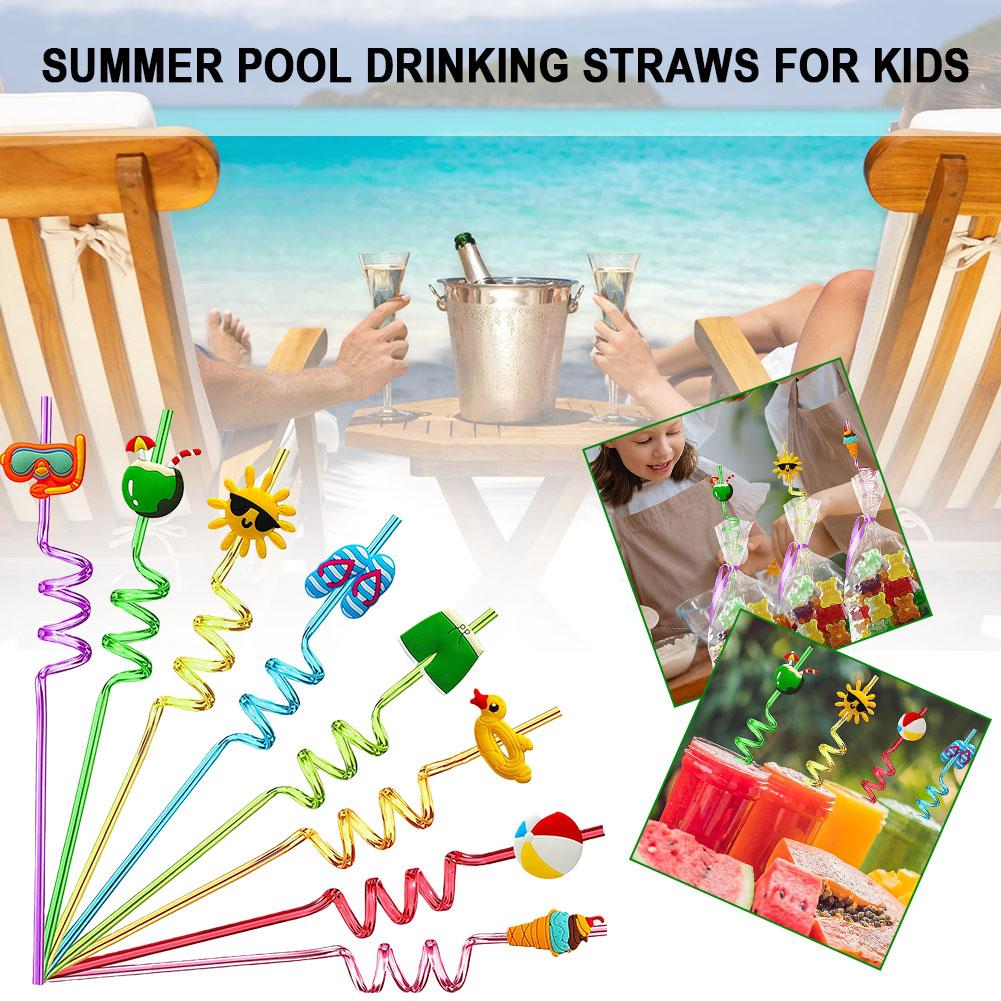 

8/24 шт. 27 см 3D пляжное летнее креативное моделирование коктейльная вечеринка красочные соломинки украшения Drinki F2K3