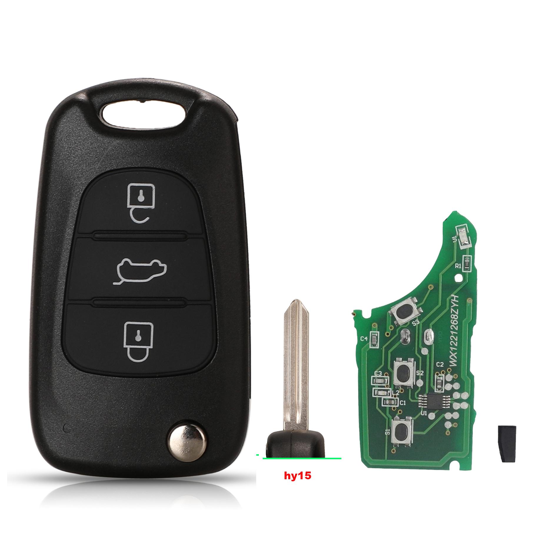 

jingyuqin для Hyundai I20 I30 IX35 Avante, подходит для Kia K2 K5 Sportage 433 МГц ID46 чип 3 кнопки складной автомобильный дистанционный брелок for hyundai хань синий