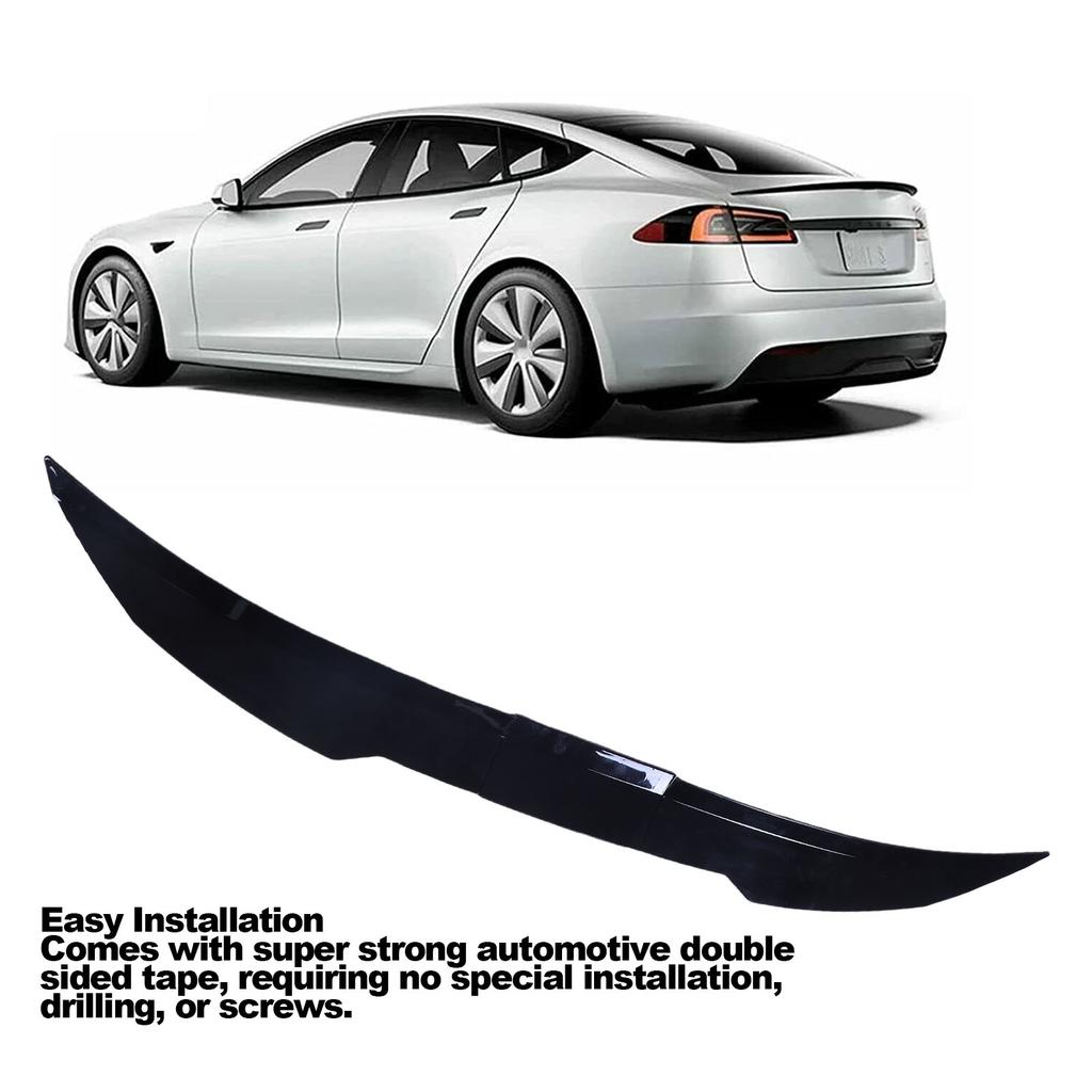Car Rear Tail Trunk Spoiler 117-128cm Adjustable ABS Strong Adhesion Car Rear Trunk Spoiler Wing for Maintenance
