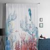 Watercolor Nautical Fishes And Corals Chiffon Sheer Curtains For Living Room Bedroom Decoration Window Tulle Curtains Drapes