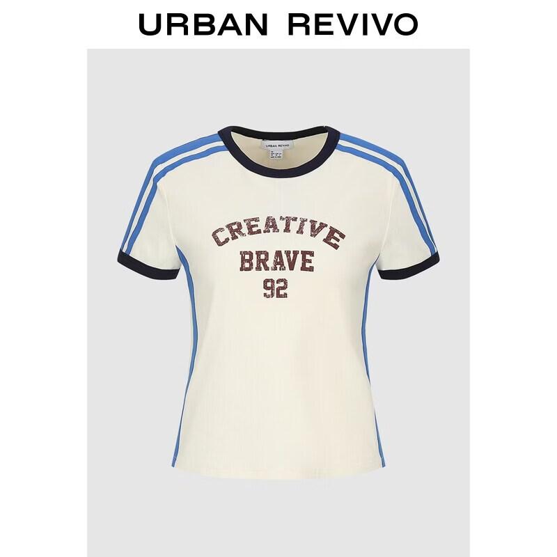 UR2026 Women s Casual Sporty Washed Stripe T-shirt S