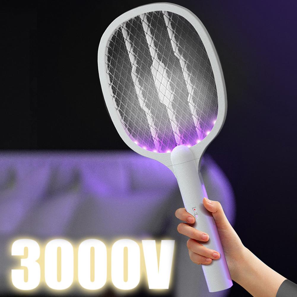 2 in 1 Electric Fly Swatter Rechargeable Mosquito Swatter Fly Killer and Mosquito Trap Lamp for Indoor and Outdoor Pest Control