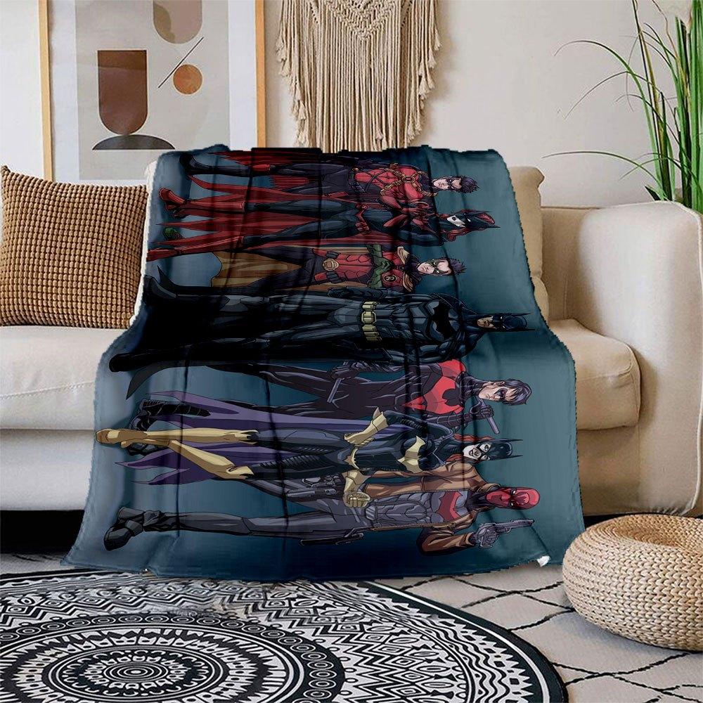 Batman & Robin Team Up: The Ultimate Dynamic Duo!Blanket Flannel Throw Blanket for Sofa, Bed, Travel, Camping, Office, Couch, Chair