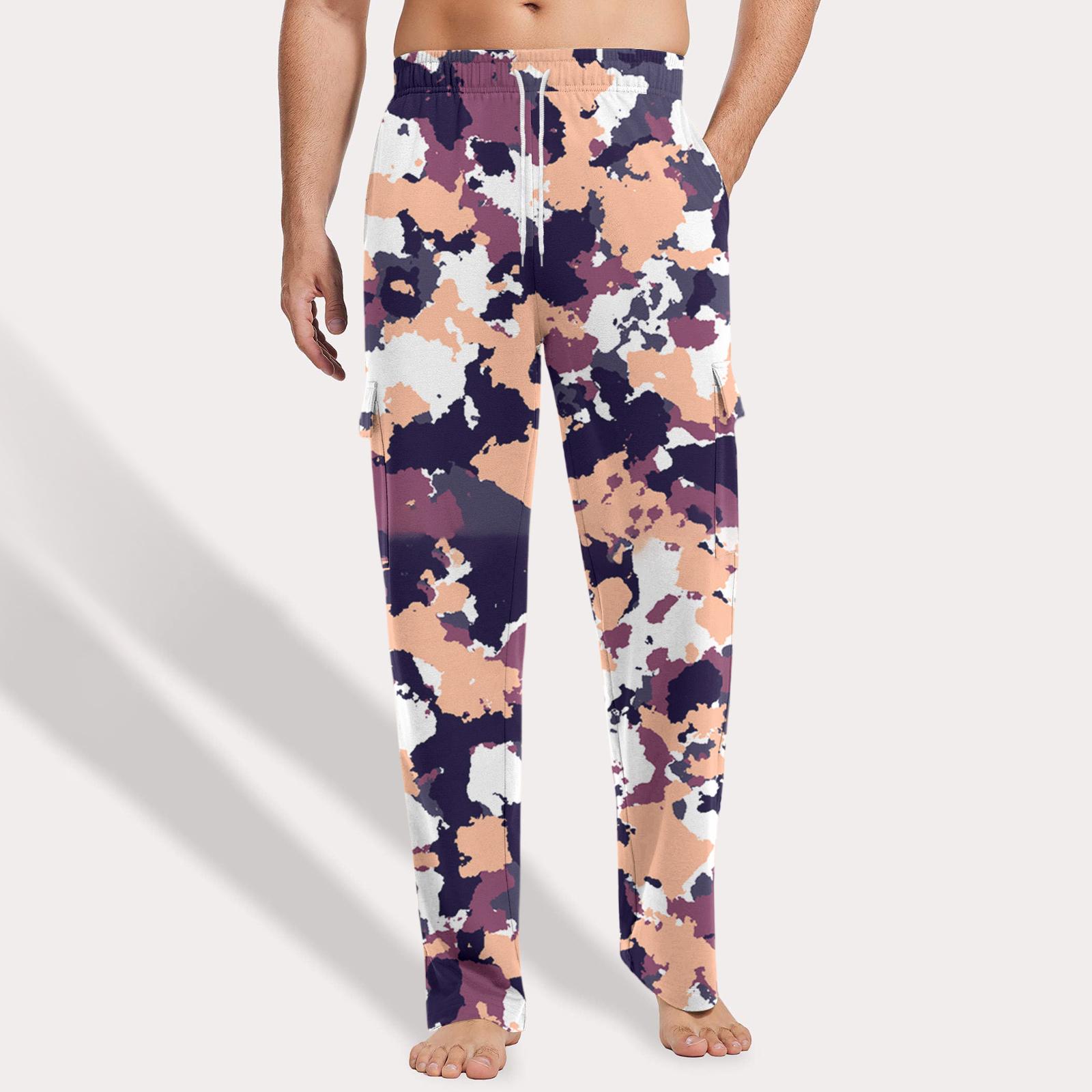 

Чоловічі широкі повсякденні робочі штани з багатьма кишенями, молодіжні штани на гумці зі шнурком XXXL рожевий