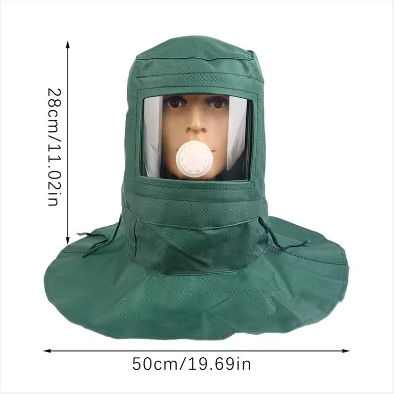 1Pc Industrial Labor Work Protection Canvas Sand Blasting Hood Anti Wind Anti Impact Mild Blasting Polishing Mask