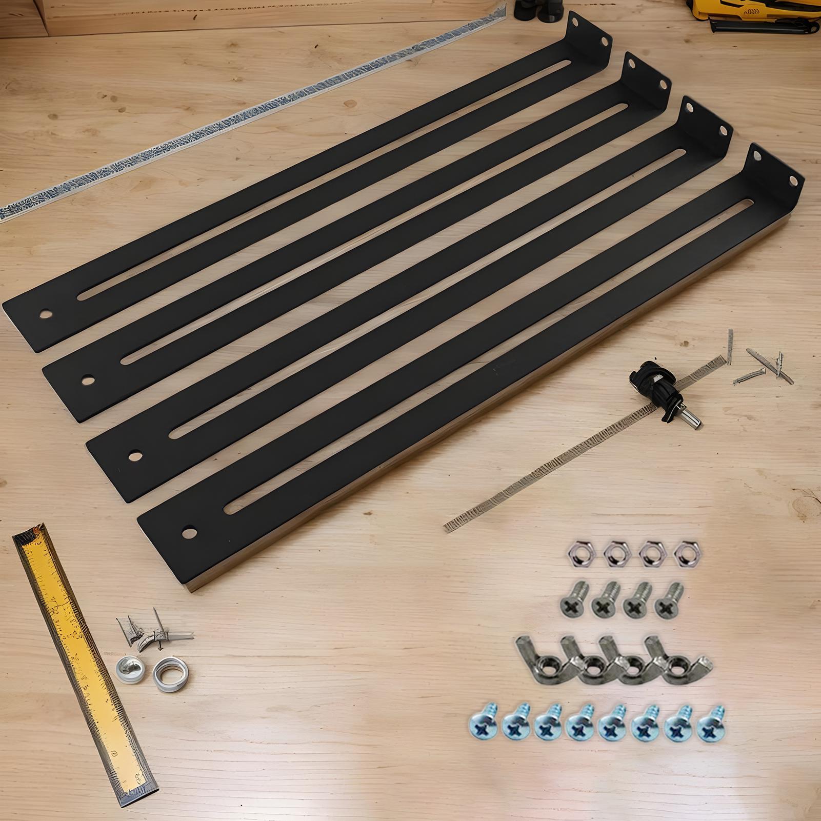 Крепежные кронштейны для поддержки ящиков Мебельная фурнитура Монтажные кронштейны 4X Сверхпрочные Запасные части Набор инструментов с винтами CN