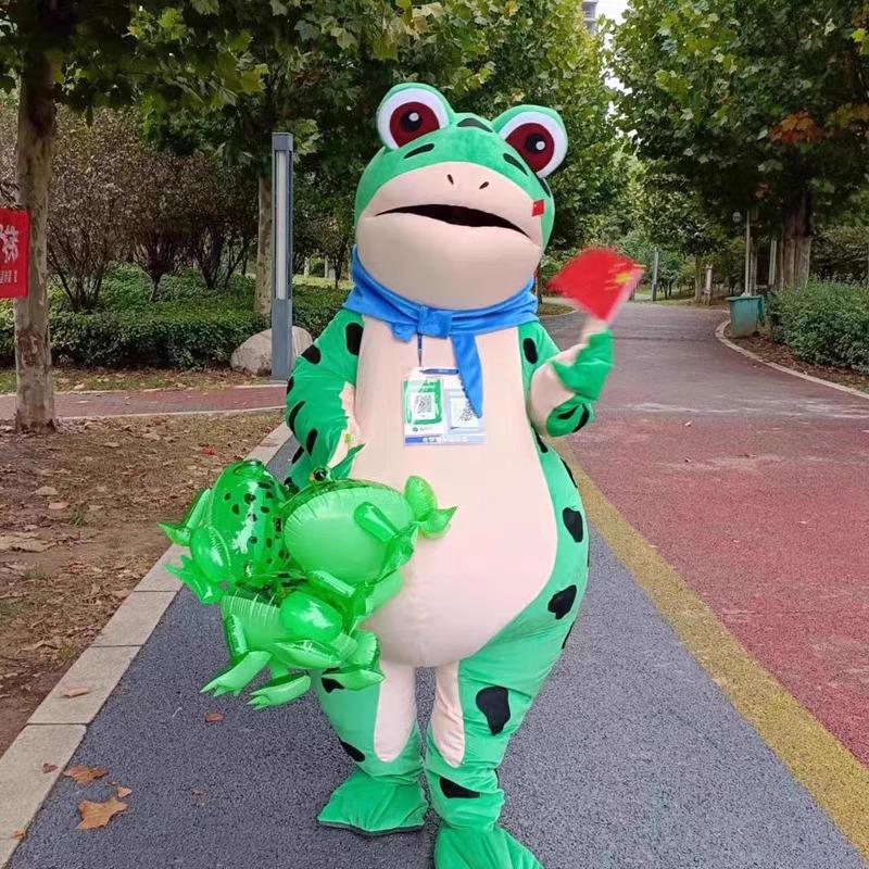 Huluwa Inflatable Frog Cartoon Mascot Costume - Toad Spirit Doll Outfit