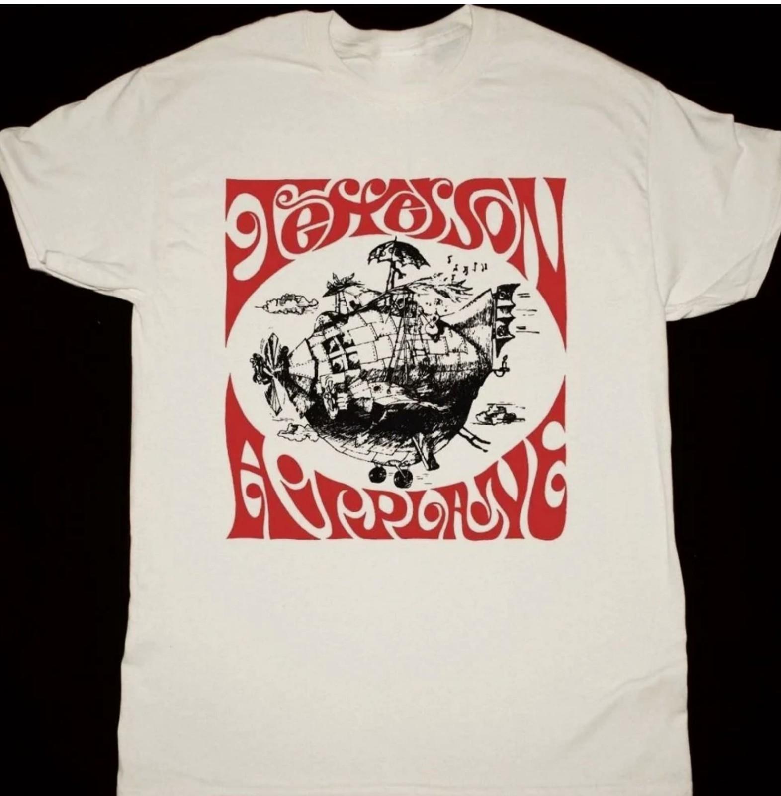 Vtg Jefferson Airplane Airplane Cotton White Unisex Shirt L