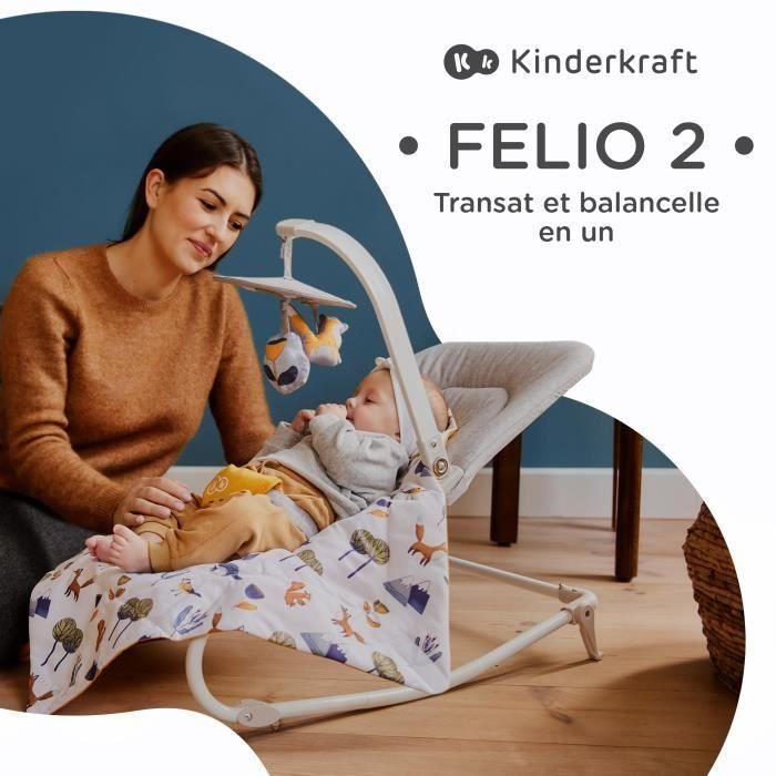 Transat-balancelle 2en1 FELIO 2 - KINDERKRAFT - Jaune - Arche jouet - Pliable - Léger