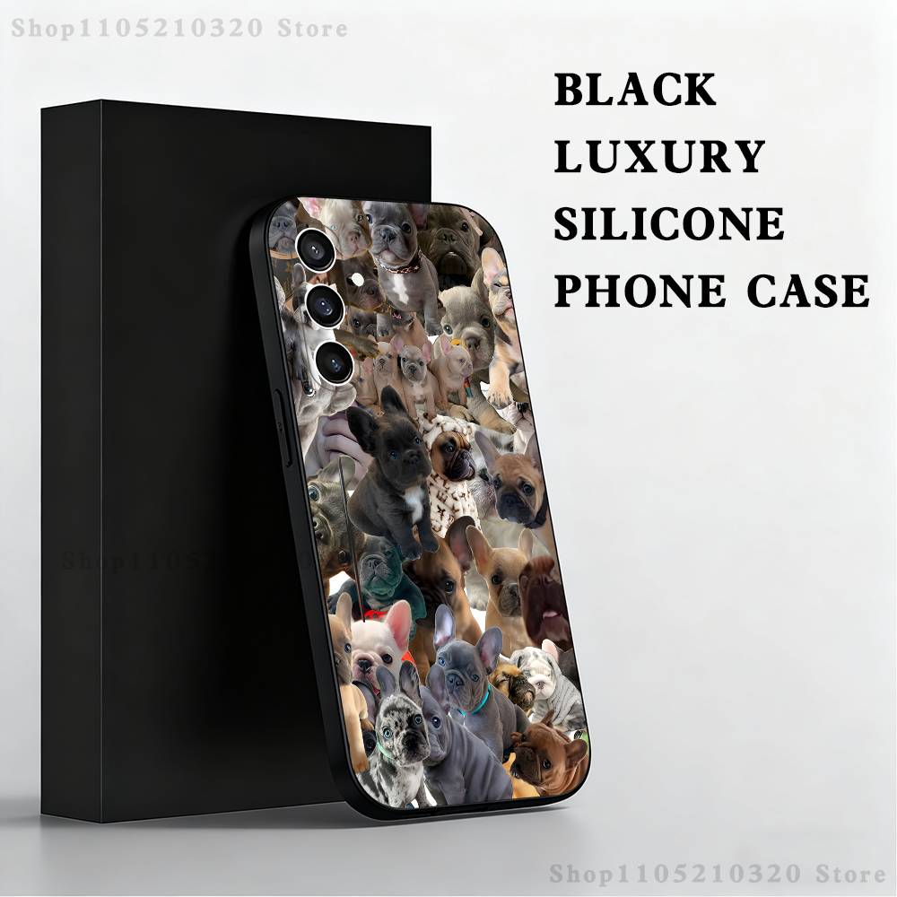 French Bulldog Dog Pet Phone Case For Samsung S25,S24,S21,S22,S23,S30,Ultra,S20,Plus,Fe,Lite,Note,10,9,5G Black Cover