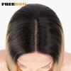 FREEDOM Synthetic Lace Wigs Straight Short Bob Ombre Blonde Blue Lace Wig Middle Part Lace Wigs For Black Women Cosplay Wigs