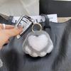 Real Fur Kitten Paw Charm - Plush Rabbit Fur Keychain & Bag Pendant