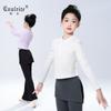 Girls Ballet Leotard Long Sleeve Front Open Dance Top Kids Gymnastics Training Wear Slim Breathable Base Layer