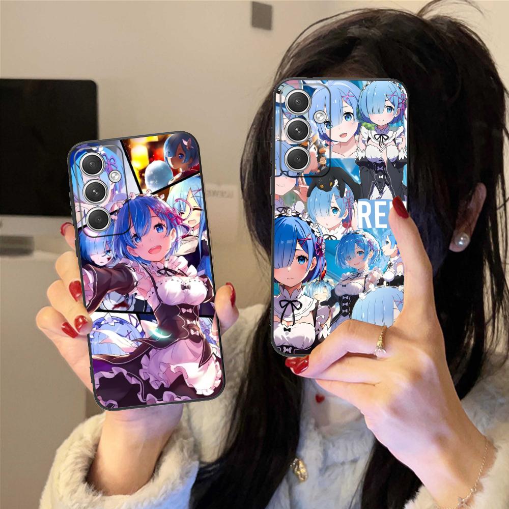 ReZero Rem Waifu Mobile Phone Case for Samsung Galaxy S25 S24 S23 S22 S21 S20 Note20 Plus FE Ultra Colorful Cover Luxury Pretty