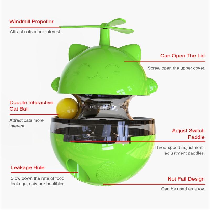 Cat Whirlwind Lucky Toy Propeller Tumbler Turntable 2Balls Toys Kitten Training Agility Improve IQ Interactive Toys Pet Supplies