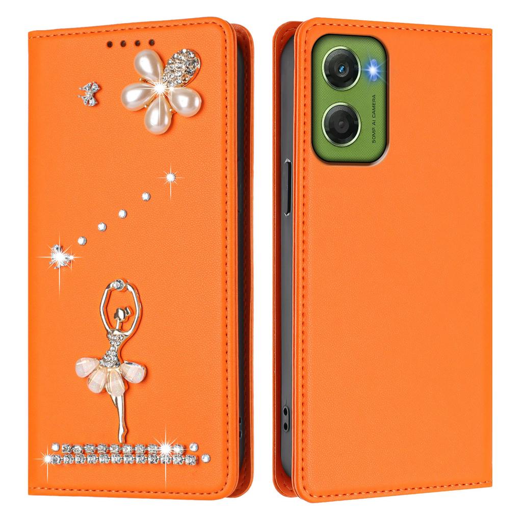 Diamantové Roztomilé Karty Peněženka na Zip Kožené Pouzdro na Telefon Pro Motorola G06 G75 G55 G35 Edge 60 Pro 60 Fusion Flip Pouzdro Kryt s Stojánkem