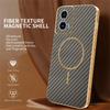 For Motorola Moto G34 5G/G45 5G Phone Case Carbon Fiber Textured Electroplated TPU Back Cover