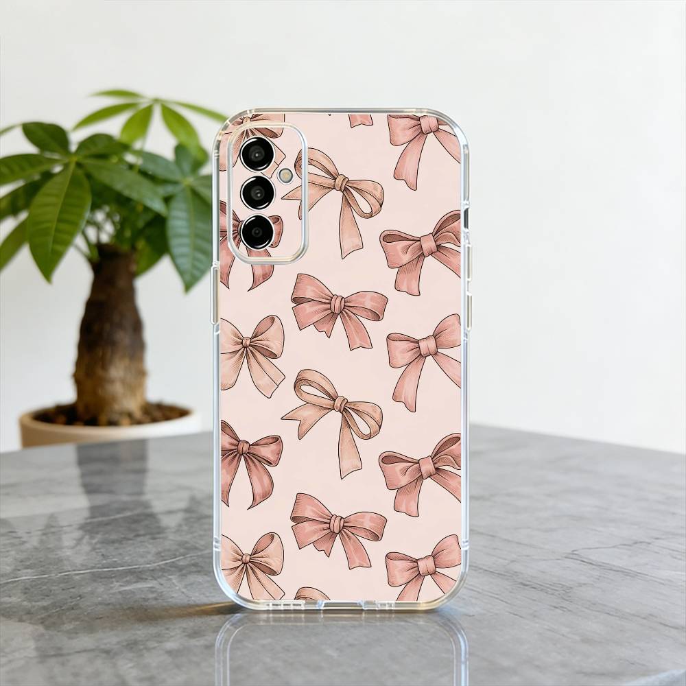 Bowknot  Phone Case For SamsungA10,12,20,21S,30,31,40,50,51,52,70,71 Transparent Cover
