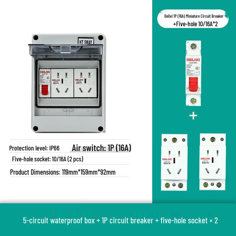 HT-Circuit Waterproof Outdoor Distribution Box for Construction and Household Electric Metering, Surface Mounted Switch Box.
