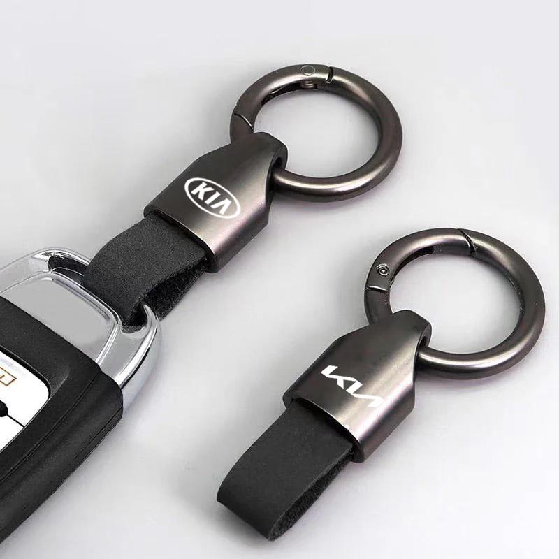 ANIE7 Car Key Chain Ring Suede Zinc Alloy Keychain For KIA K5 K9 Sorento Ceed Sportage Carnival Stinger Forte Niro Soul EV6 Stonic RIO 54A