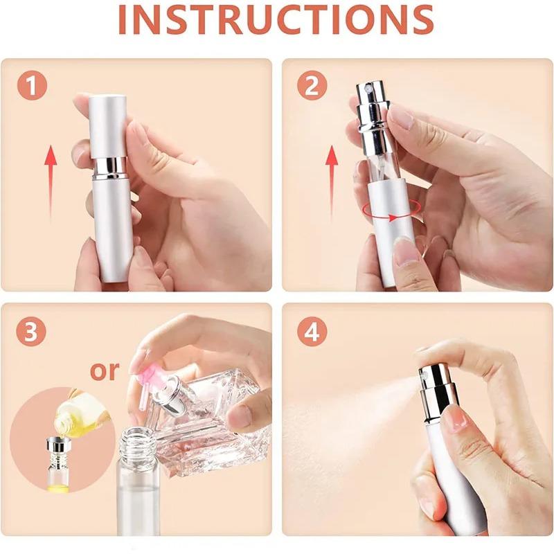 8Pcs/set Perfume Travel Refillable Portable Mini Perfume Atomizer Travel Perfume Bottle Scent Pump Case for Traveling Essentials