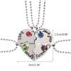 4 Pcs Best Friend Forever Splicing Necklaces Children's Cartoon Necklace Rhinestones Broken Heart Pendant Necklaces