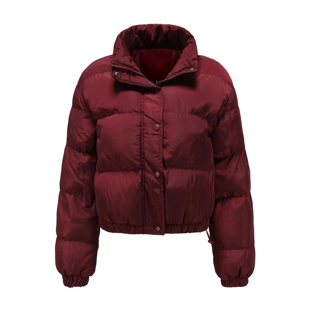 Women Jacket Winter Thick Warm Cropped Puffer Parkas Coat Long Sleeve High Neck Loose Casual Cotton Short Coat Jacket