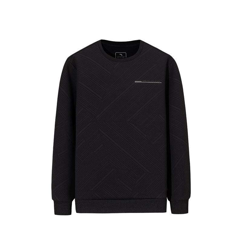 Anta Simple Round Neck Slim Fit Pullover Sweatshirt Unisex tops 152617702N-3 S