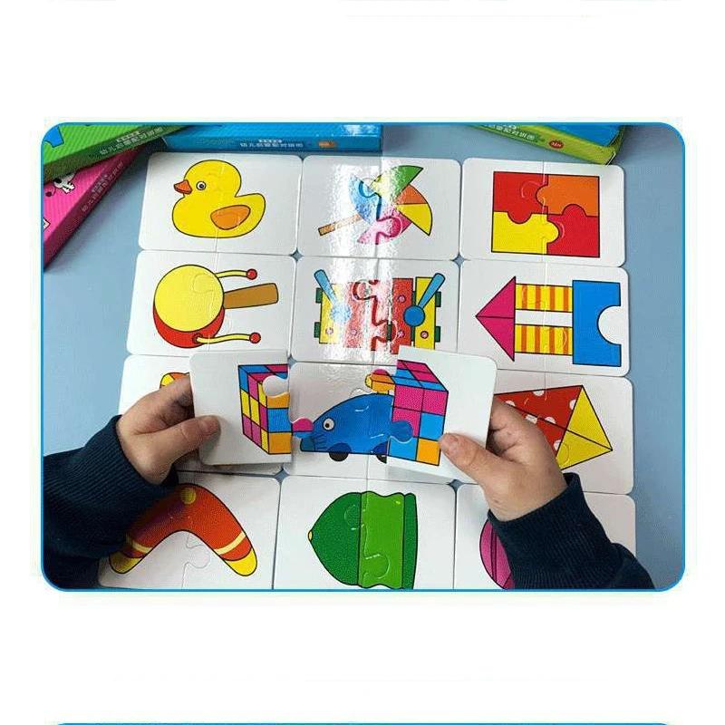 Baby Puzzle Mänguasjad lastele Loomad Puuviljaauto graafikukaartide sobitamise mängud Montessori mänguasjad lastele 1 2 3 aastased poisid, tüdrukud