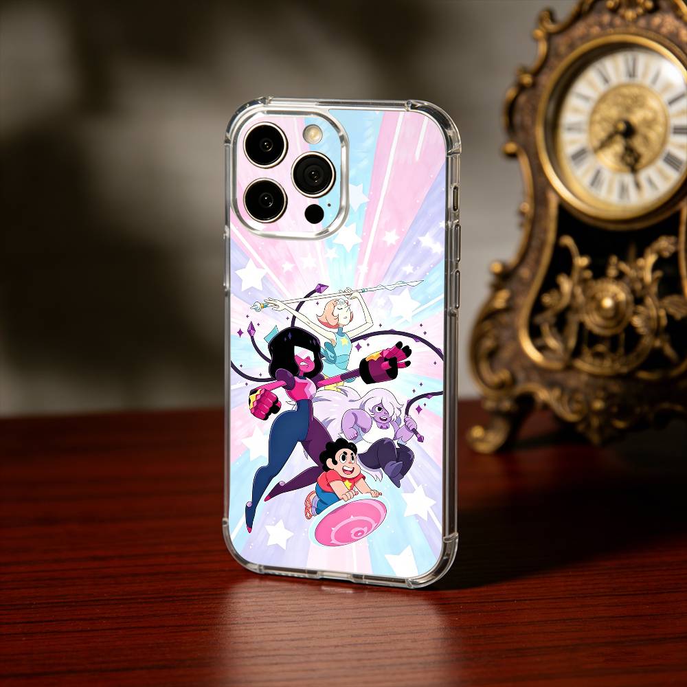 Cartoon Warm S-Steven U-Universe Phone Case For iPhone17,16,15,14,13Pro Max,us,Soft Silicone Transparent Cover