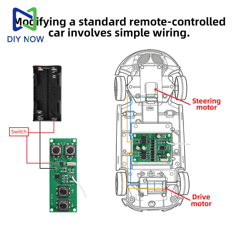 2.4G Wireless Remote Control Receiver Set For Toy Car Models Ship Models Tank DIY Remote Control Accessories With Battery Box