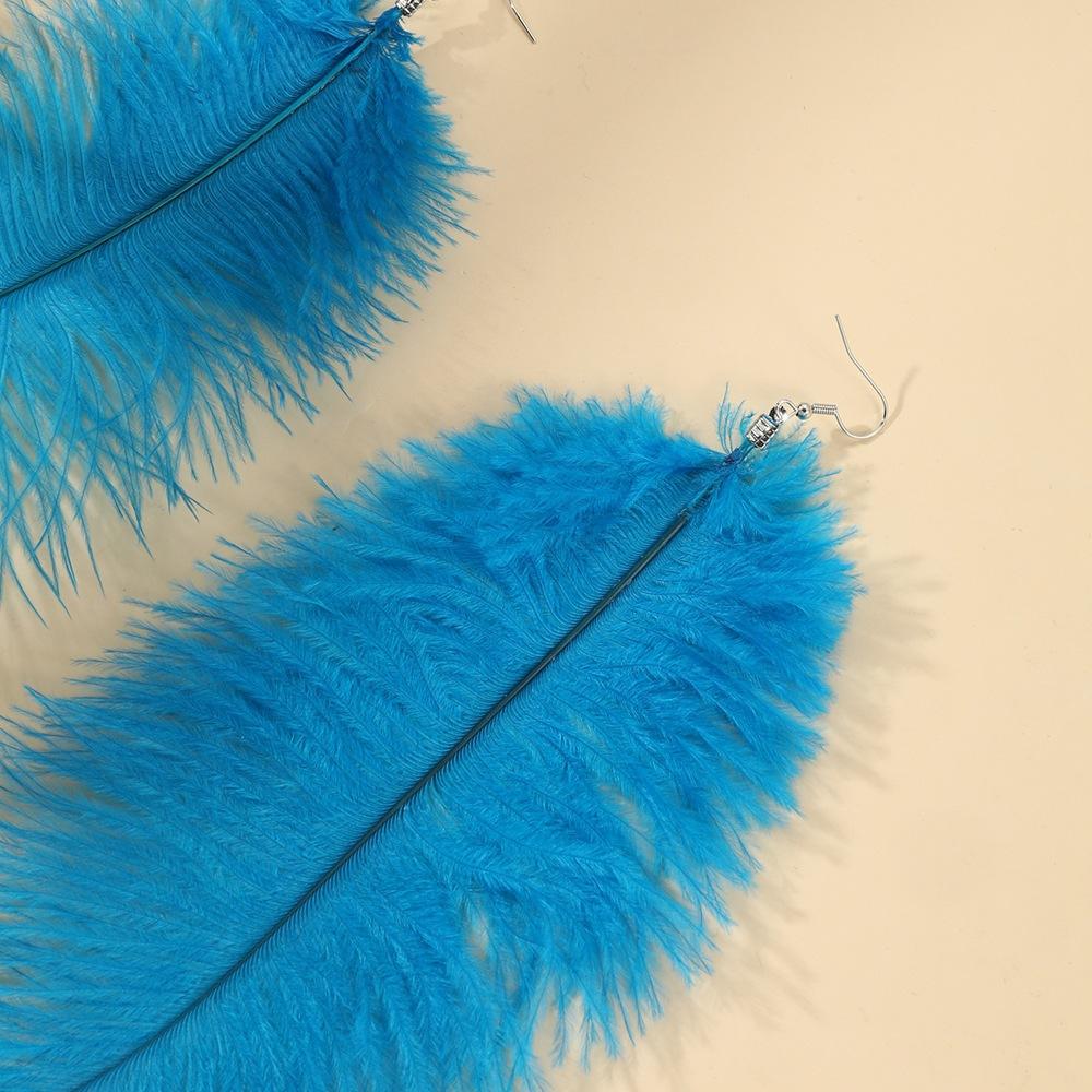 Ethnic Style Long Feather Earrings, Travel Photo Accessories, Stage Catwalk Performance Feather Accessories
