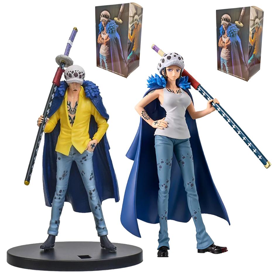 Hot 17cm Anime men and women Style Standing Figure One Piece Country Trafalgar Law PVC Collection Model Dolls Toy For Gift